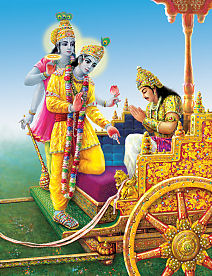 Krishnas vierarmigen Gestalt